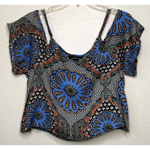 MINKPINK Mandala Cold Shoulder Cropped Tank - Picture 2 of 4